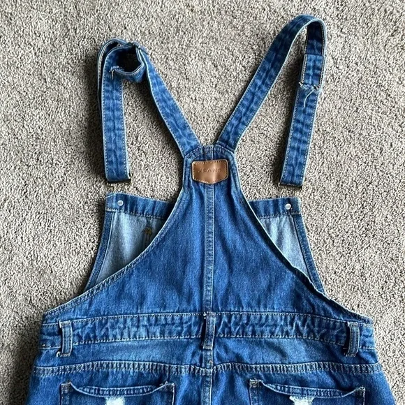Base Girl New Jens Distressed Denim Overalls - Picture 7 of 11